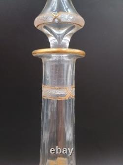 Carafe 8 verres cristal verre gravé dorure Napoléon III XIXè Baccarat St Louis