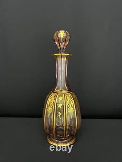 Carafe en cristal doublé rubis, fin XIXe siècle