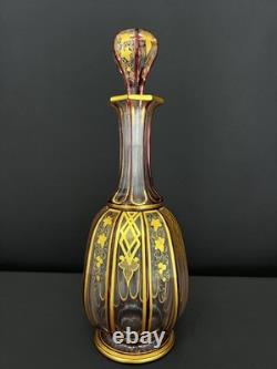 Carafe en cristal doublé rubis, fin XIXe siècle