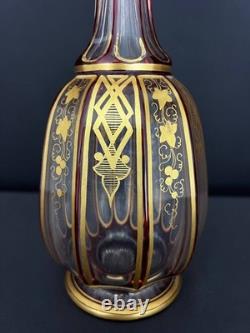 Carafe en cristal doublé rubis, fin XIXe siècle