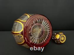 Carafe en cristal doublé rubis, fin XIXe siècle