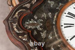 Carillon oil de bouf Napoléon III nacre et marqueterie XIXe L3135