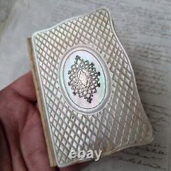 Carnet de Bal Argent et Nacre XIXè MOP Silver French Dance Card 19thC