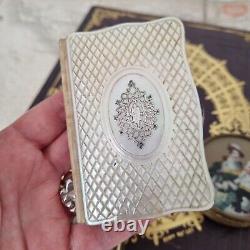 Carnet de Bal Argent et Nacre XIXè MOP Silver French Dance Card 19thC