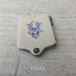 Carnet de Bal XIXè Monogramme SR Napoléon III French Victorian Dance Card 19thC