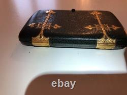 Carnet de bal XIX eme cuir or os romantique napoleon III charles x