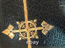 Carnet de bal XIX eme cuir or os romantique napoleon III charles x