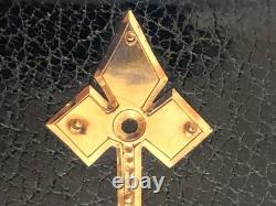 Carnet de bal XIX eme cuir or os romantique napoleon III charles x