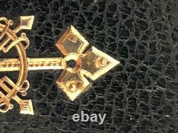 Carnet de bal XIX eme cuir or os romantique napoleon III charles x