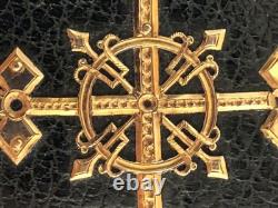 Carnet de bal XIX eme cuir or os romantique napoleon III charles x