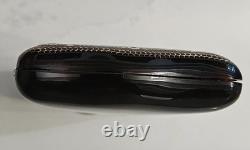 Carnet de bal ancien écussons en or, crayon en argent XIX ème