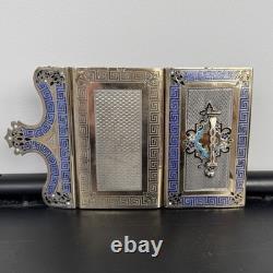 Carnet de bal en argent rehaussé de cloisonné fin XIXe Napoléon III M3959