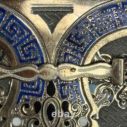 Carnet de bal en argent rehaussé de cloisonné fin XIXe Napoléon III M3959