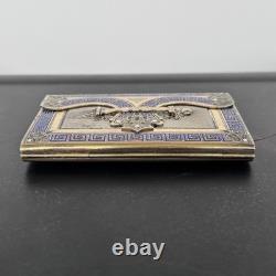 Carnet de bal en argent rehaussé de cloisonné fin XIXe Napoléon III M3959