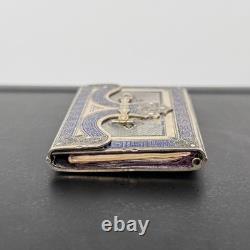 Carnet de bal en argent rehaussé de cloisonné fin XIXe Napoléon III M3959