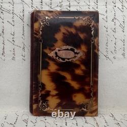 Carnet de bal en écaille ornementée de marqueterie XIXe Napoléon III M4092