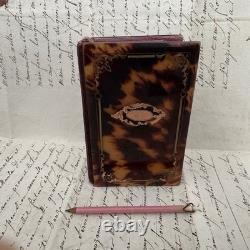 Carnet de bal en écaille ornementée de marqueterie XIXe Napoléon III M4092