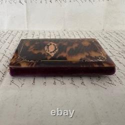 Carnet de bal en écaille ornementée de marqueterie XIXe Napoléon III M4092 Carnet de bal en écaille ornementée de marqueterie XIXe Napoléon III M4092