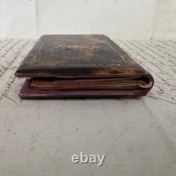 Carnet de bal en écaille ornementée de marqueterie XIXe Napoléon III M4092