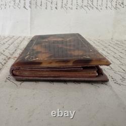 Carnet de bal en écaille ornementée de marqueterie XIXe Napoléon III M4092