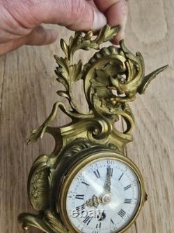 Cartel De Carrosse Pendulette Pendule XIX Bronze Dore Era Napoleon III viardo