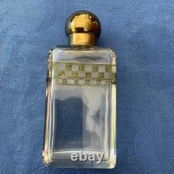 Cave à parfum 3 flacons en cristal dans étui en cuir XIXe / Napoléon III