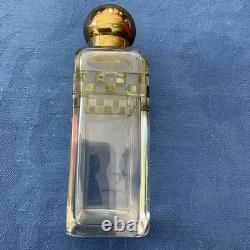 Cave à parfum 3 flacons en cristal dans étui en cuir XIXe / Napoléon III