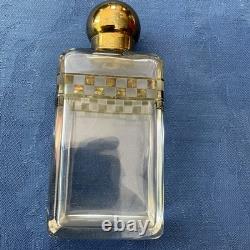 Cave à parfum 3 flacons en cristal dans étui en cuir XIXe / Napoléon III