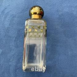 Cave à parfum 3 flacons en cristal dans étui en cuir XIXe / Napoléon III