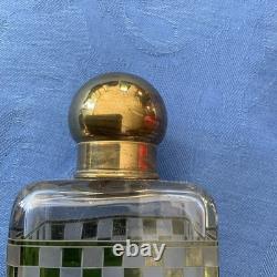 Cave à parfum 3 flacons en cristal dans étui en cuir XIXe / Napoléon III