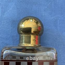 Cave à parfum 3 flacons en cristal dans étui en cuir XIXe / Napoléon III