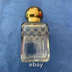 Cave à parfum 3 flacons en cristal dans étui en cuir XIXe / Napoléon III