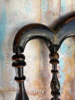 Chaise Enfant Napoléon III Ancienne Bois Noirci Cannage XIXe Vintage