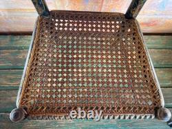 Chaise Enfant Napoléon III Ancienne Bois Noirci Cannage XIXe Vintage