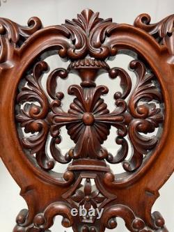 Chaise chauffeuse d'époque Napoléon III en acajou sculpté XIX siècle