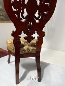Chaise chauffeuse d'époque Napoléon III en acajou sculpté XIX siècle