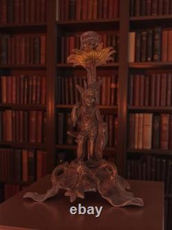 Chandelier ancien XIXe en bronze ange style Napoléon III vintage collection