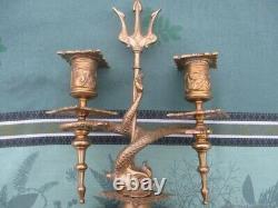 Chandelier bronze ancien XIX ème siècle Antique bronze candlestick 19th century