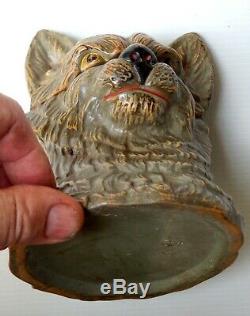 Chat Terre Cuite, Autriche, XIXe Antique Cat Figural Austrian Clay Jar
