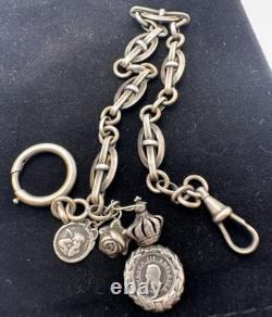 Châtelaine pour montre gousset en argent Napoleon III campagne d'Italie XIXe