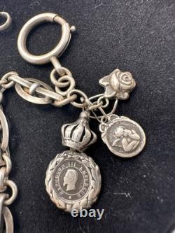 Châtelaine pour montre gousset en argent Napoleon III campagne d'Italie XIXe