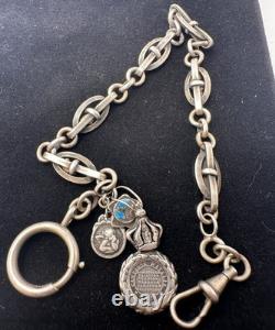 Châtelaine pour montre gousset en argent Napoleon III campagne d'Italie XIXe