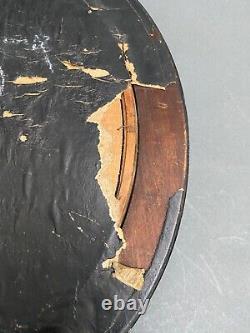 Christ en plâtre XIXe cadre noir bois noirci verre bombé Napoléon III H6548