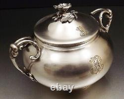 Christofle Pot Couvert Sucrier Napoleon III En Metal Argente Xix° Annee 1869