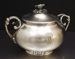 Christofle Pot Couvert Sucrier Napoleon III En Metal Argente Xix° Annee 1869