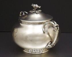 Christofle Pot Couvert Sucrier Napoleon III En Metal Argente Xix° Annee 1869