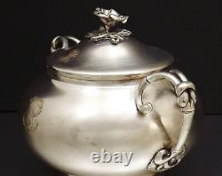 Christofle Pot Couvert Sucrier Napoleon III En Metal Argente Xix° Annee 1869