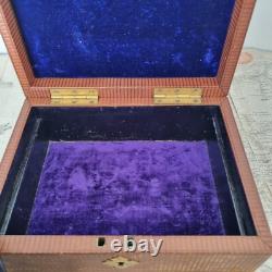 Coffret A Bijoux Palais Royal Napoléon III Cuir Velours Bleu XIXè Casket 19thC