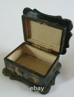 Coffret Ancienne Boite A Bijoux En Bois Laque XIX Antique Lacquer Jewelry Box