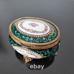 Coffret Emaux Vert Email XIXè Enamel Green Box 19thC